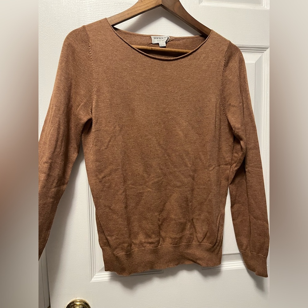 Repeat Cashmere Brown Sweater, Women’s XS